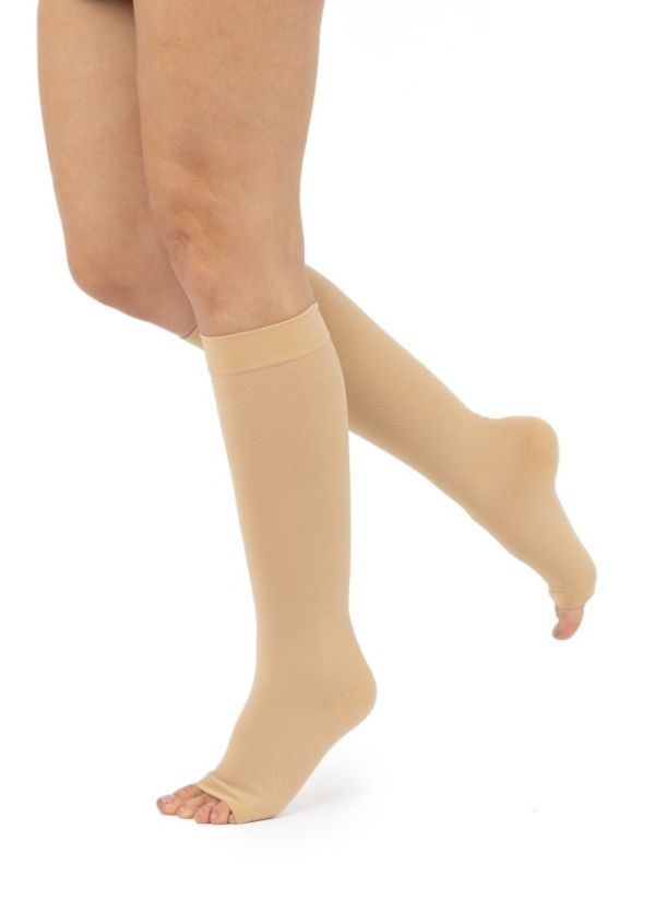 Knee High Stockings Class 2 W/ Open Toes 28-38 mmHg ART-641 Piazza