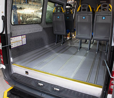 Van with Innotrax flooring installed