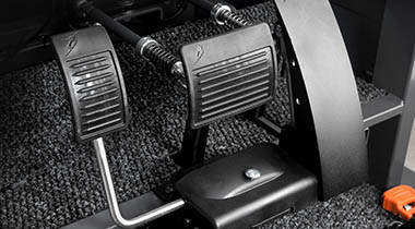 Pedals installed in a car