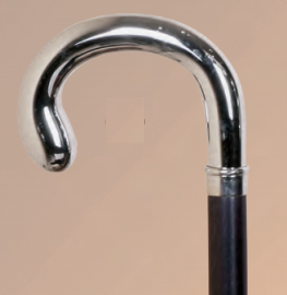 Ξύλινο Μπαστούνι Στρογγυλή Ασημί Λαβή Χρώμα Μαύρο ART-170 Garcia